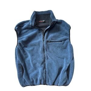 Marmot Fleece Vest Mens XL Blue Full Zip Deep Pile Warm Gilet